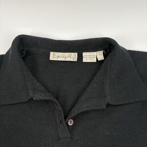 Spiegel Womens‎ Merino Wool LS Polo Black Lg
